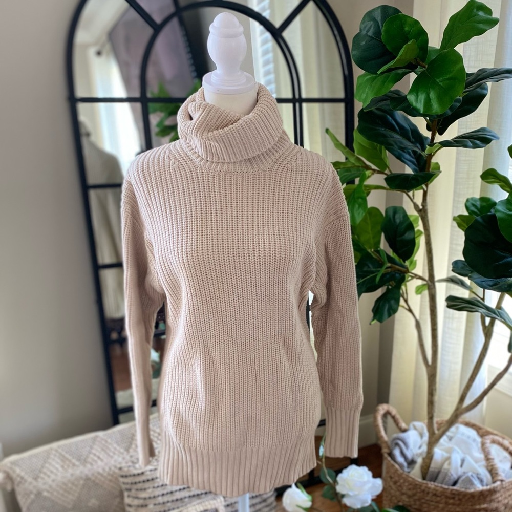 Beige turtleneck sweater